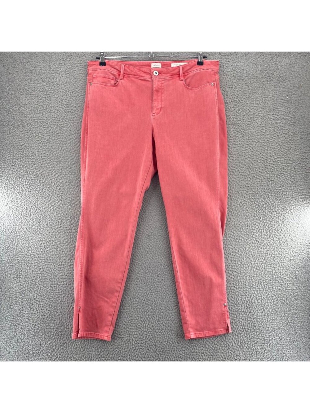 J Jill Jeans Women 16 Pink Denim Authentic Fit Slim Ankle Stretch Casual Classic
